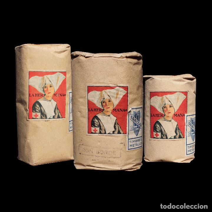 Cajas y cajitas met&aacute;licas: 3 VENDAS DE LA HERMANA. FRACSA. ENVASADAS EN PAPEL. CAMBRIC. CATALUNYA. SIN DESPRECINTAR.