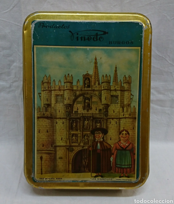 Cajas y cajitas met&aacute;licas: ANTIGUA CAJA MET&Aacute;LICA VAC&Iacute;A PINEDO, LOS GIGANTILLOS