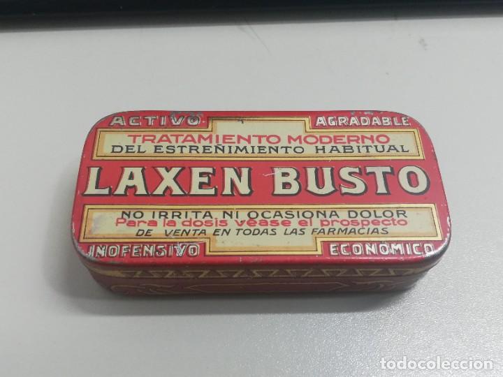 Blechdosen und Kisten: CAJA HOJALATA litografiada farmacia medicamentos LAXEN BUSTO - PERFECTO ESTADO - mide 7,5 x 4 x 2 cm