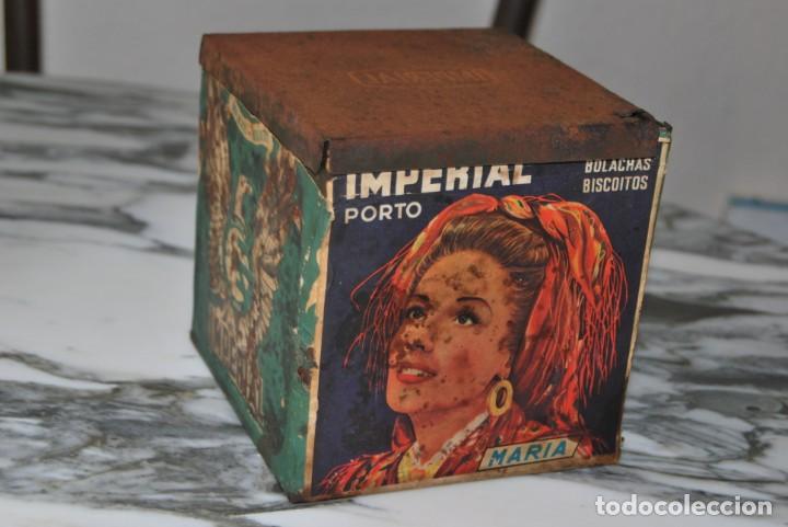 Blechdosen und Kisten: PRECIOSA LATA DE GALLETAS MAR&Iacute;A - IMPERIAL PORTO - OPORTO, PORTUGAL - ETIQUETA DE PAPEL