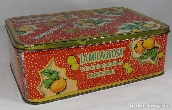 Bo&icirc;tes et petites bo&icirc;tes m&eacute;talliques: CAJA DE HOJALATA DE MEMBRILLO , LA MILAGROSA - PUENTE GENIL A&Ntilde;O 62