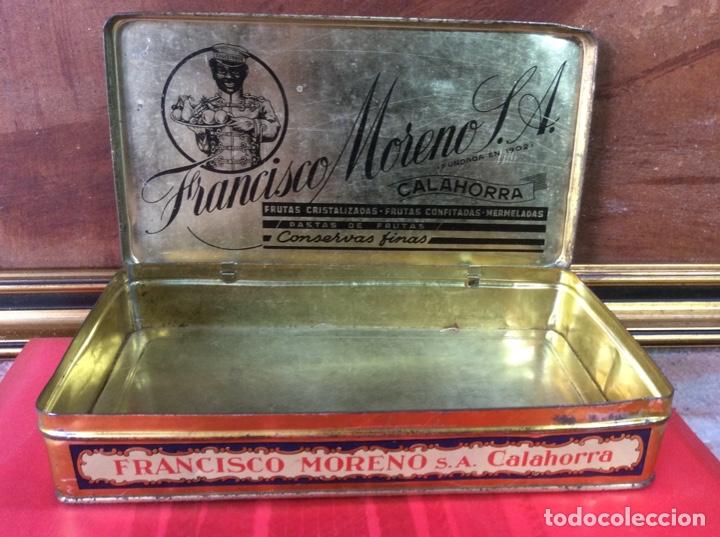 Blechdosen und Kisten: CAJA DE CHAPA. FRUTAS CRISTALIZADAS FRANCISCO MORENO S.A CALAHORRA