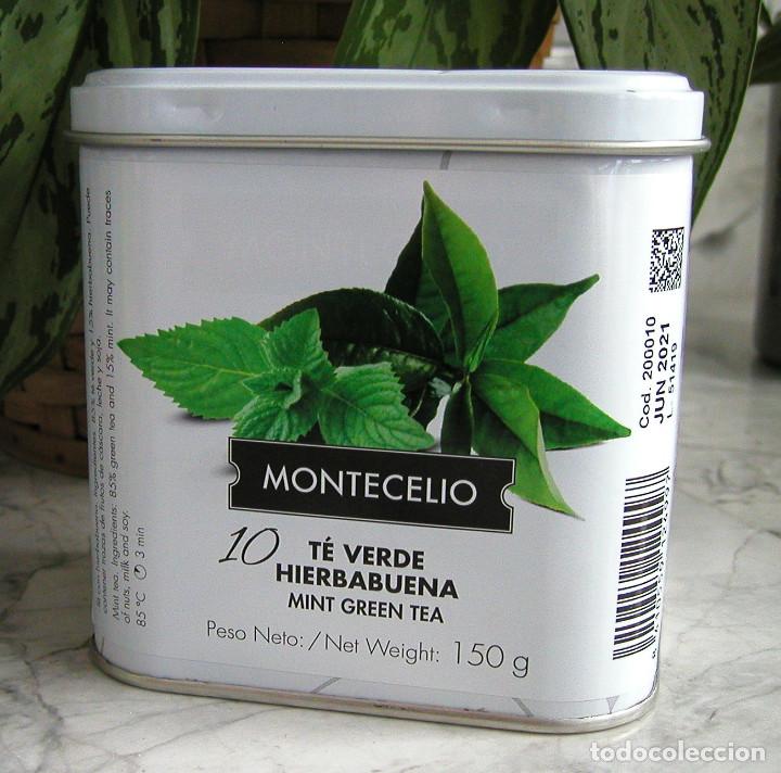 Casse e cassette metalliche: LATA O CAJA METALICA DE T&Eacute; VERDE HIERBABUENA VACIA MARCA MONTECELIO 11 X 11 X 8 PERFECTA