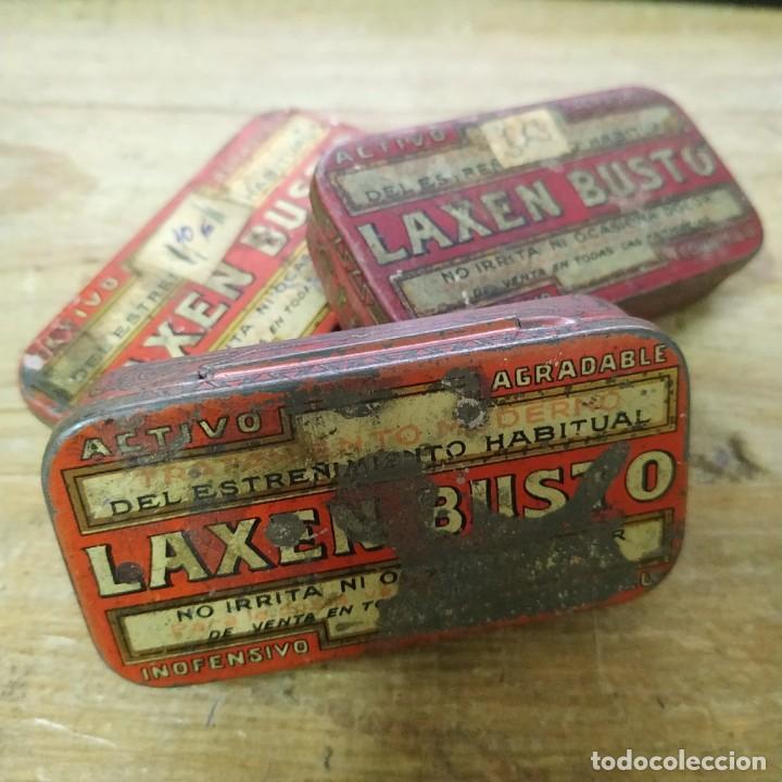 Cajas y cajitas met&aacute;licas: Lote 3 cajitas medicamento LAXEN BUSTO