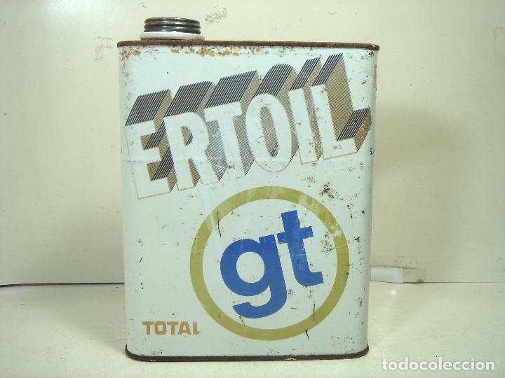Cajas y cajitas met&aacute;licas: LATA ACEITE TOTAL-ERTOIL GT-SUPER MULTIGRADO-RIOTINTO- LIMPIA -LUBRICANTE 2 LITROS-ANTIGUA BOTE-RX