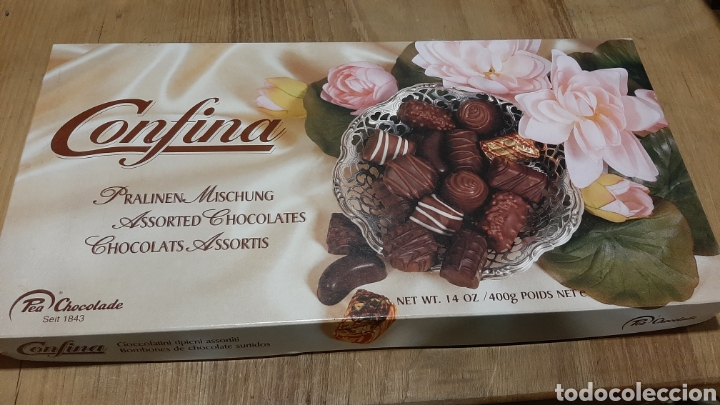 Caixas e caixinhas met&aacute;licas: CONFINA CHOCOLATES BIMBINES CAJA VAC&Iacute;A 409 G PEA CHOCOLADE