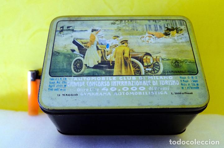 Cajas y cajitas met&aacute;licas: CAJA MET&Aacute;LICA. REPRODUCCI&Oacute;N CARTEL AUTOMOBILE CLUB DI MILANO. 18X13X9