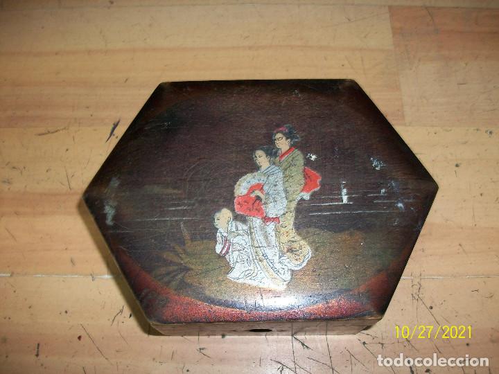 Cajas y cajitas met&aacute;licas: LOTE DE 2 CAJAS ANTIGUAS DE MADERA - Foto 3