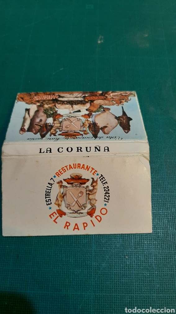Bo&icirc;tes et petites bo&icirc;tes m&eacute;talliques: EL R&Aacute;PIDO RESTAURANTE LA CORU&Ntilde;A CAJA CERILLAS F&Oacute;SFOROS PUBLICIDAD VINTAGE