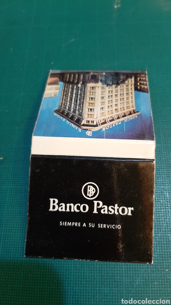 Blechdosen und Kisten: BANCO PASTOR SIEMPRE A SU SERVICIO CAJA CERILLAS VINTAGE PUBLICIDAD