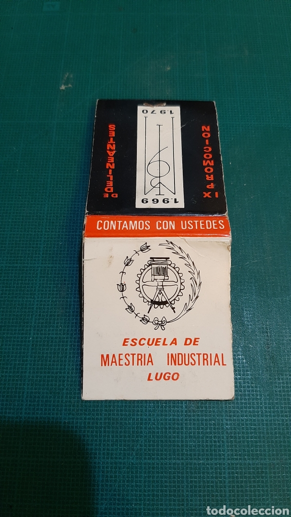 Blechdosen und Kisten: 1969/70 ESCUELA MAESTR&Iacute;A INDUSTRIAL LUGO CAJA CERILLAS VINTAGE PUBLICIDAD