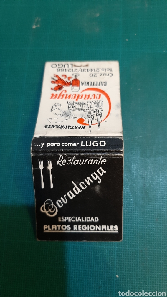 Blechdosen und Kisten: LUGO RESTAURANTE COVADONGA Y PARA COMER LUGO CAJA CERILLAS F&Oacute;SFOROS PUBLICIDAD VINTAGE