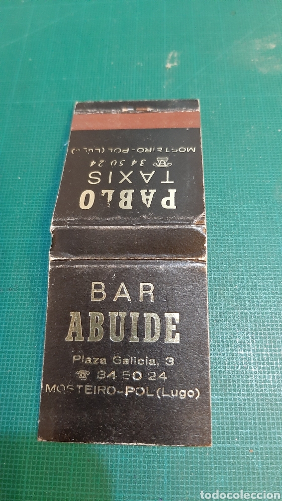 Blechdosen und Kisten: POL MOSTEIRO LUGO BAR ABUIDE TAXIS PABLO CAJA CERILLAS F&Oacute;SFOROS PUBLICIDAD VINTAGE