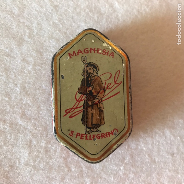 Boxes and metal boxes: ANTIGUA CAJITA LATA - MAGNESIA / RODEL / SAN PELLEGRINO - PURGANTE - FARMACIA - BARCELONA