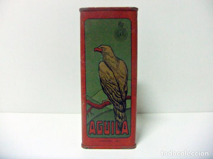 Cajas y cajitas met&aacute;licas: LATA MET&Aacute;LICA VAC&Iacute;A P&Oacute;LVORA DE CAZA AGUILA SIN HUMO 250 GR. LUGONES OVIEDO UNI&Oacute;N ESPA&Ntilde;OLA EXPLOSIVOS