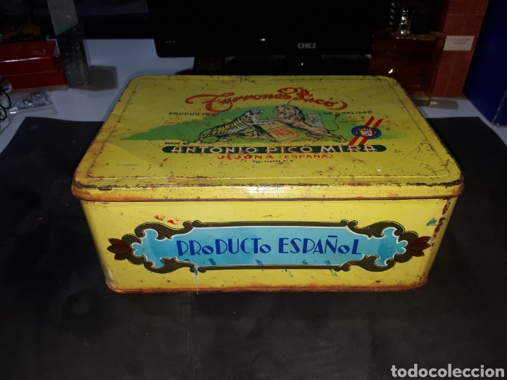 Cajas y cajitas met&aacute;licas: Muy antigua caja TURRONES PIC&Oacute; JIJONA ESPA&Ntilde;A