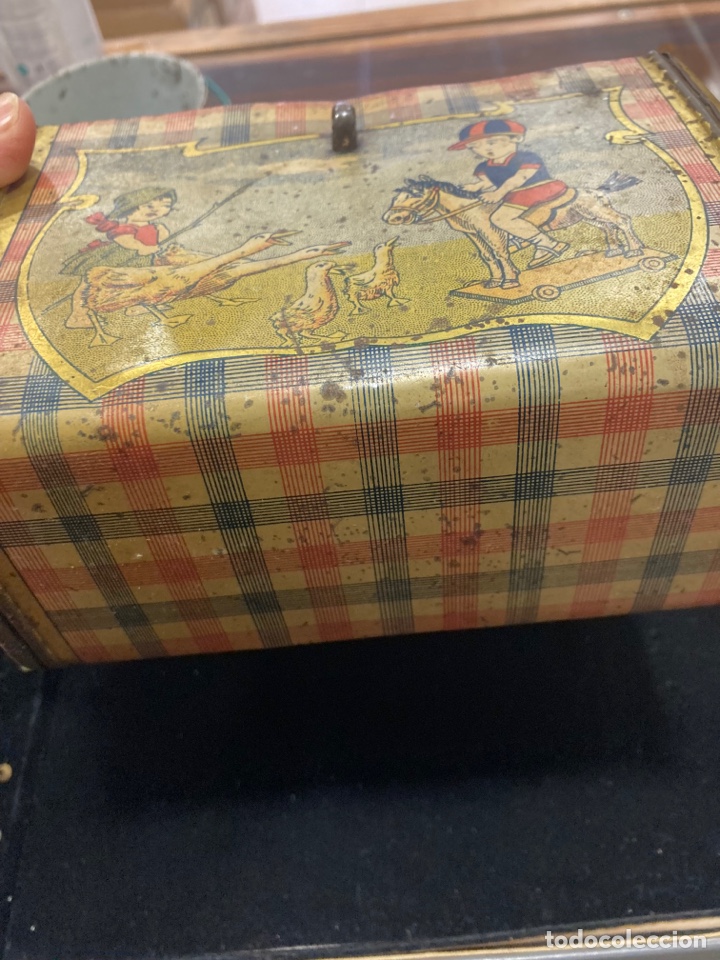 Cajas y cajitas metálicas: Preciosa cajita de lata antigua, principios del siglo XX - Foto 4 - 307459843