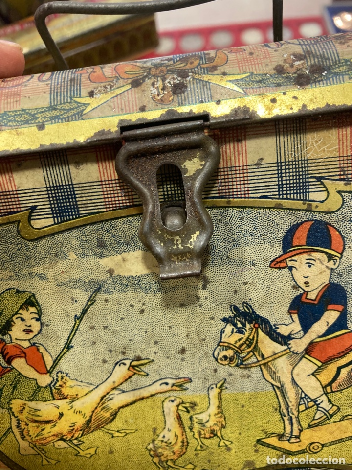 Cajas y cajitas metálicas: Preciosa cajita de lata antigua, principios del siglo XX - Foto 7 - 307459843