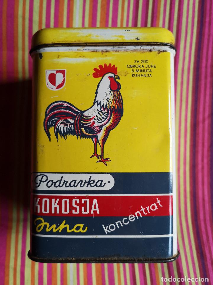 Bo&icirc;tes et petites bo&icirc;tes m&eacute;talliques: CAJA METALICA - PODRAVKA - Concentrado de pollo para sopa - CROACIA KOPRIVNICA
