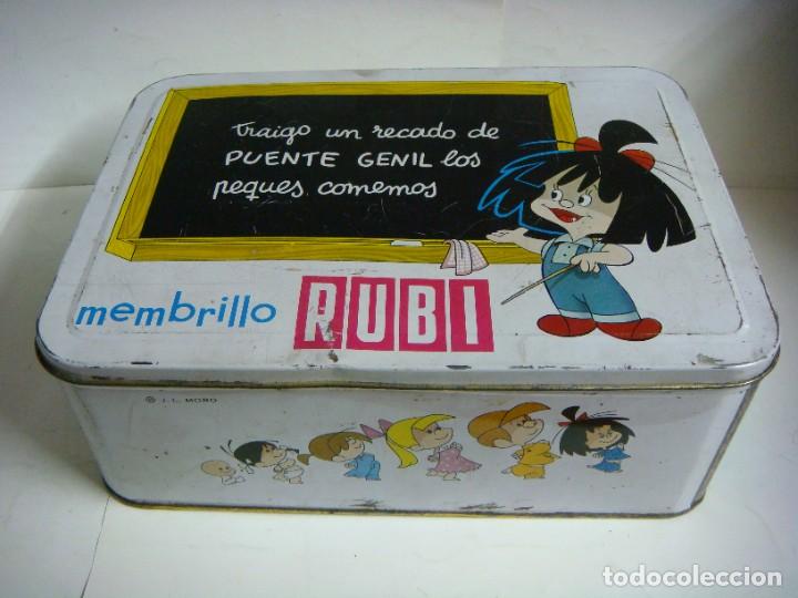 Cajas y cajitas met&aacute;licas: LATA DULCE DE MEMBRILLO RUB&Iacute;, PEQUES DE LA TELE. PUENTE GENIL(&)
