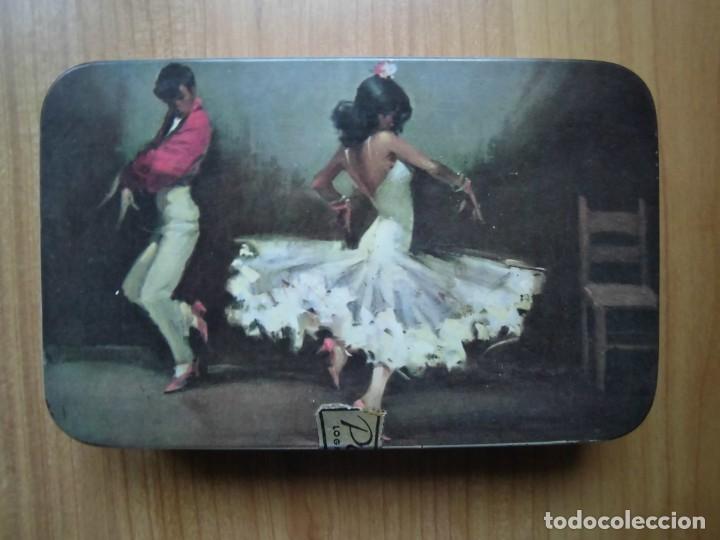 Blechdosen und Kisten: ANTIGUA LATA MET&Aacute;LICA PASTCAF&Eacute; LOGRO&Ntilde;O IM&Aacute;GEN PAREJA FLAMENCA