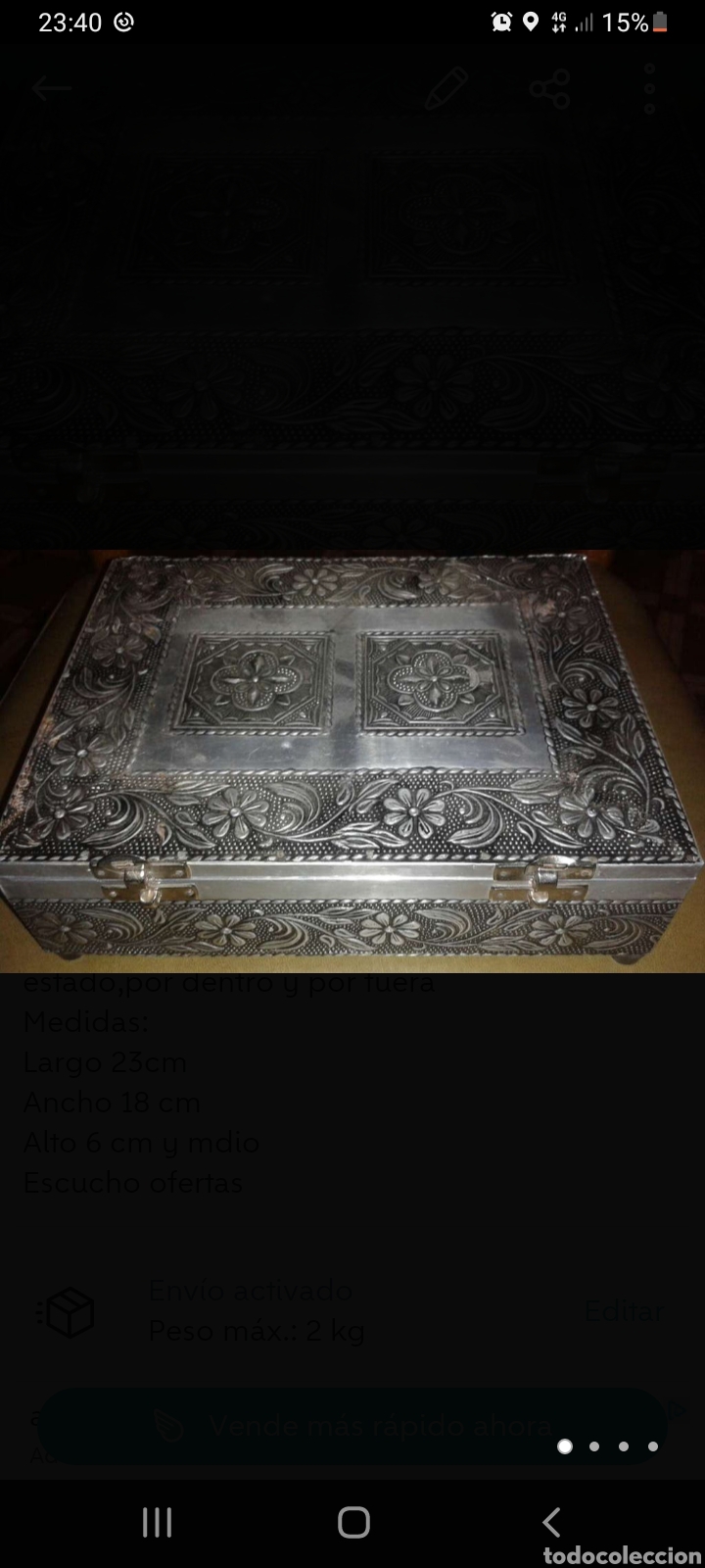 Cajas y cajitas met&aacute;licas: Joyero esta&ntilde;o decorado