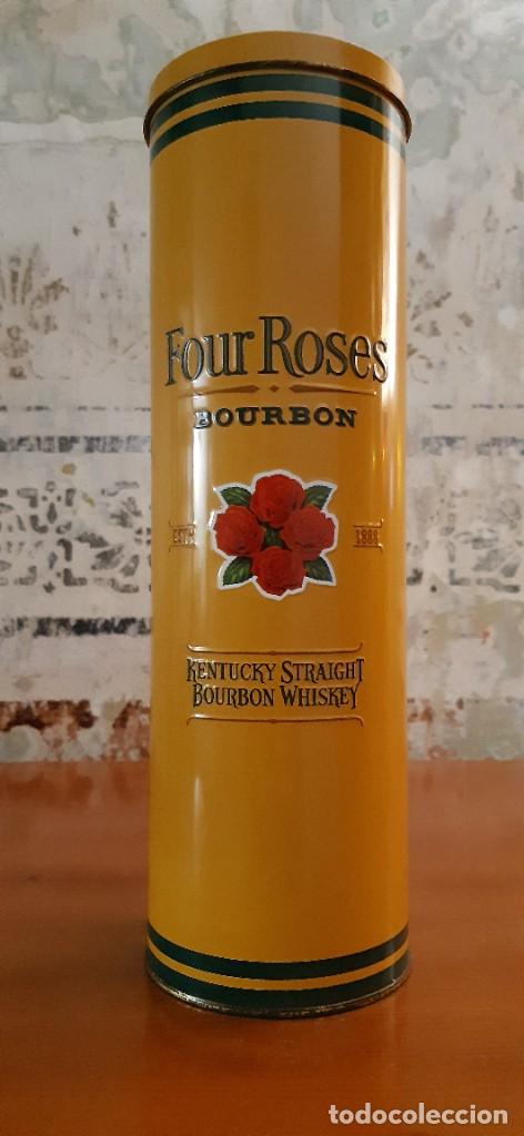 Cajas y cajitas met&aacute;licas: LATA DE FOUR ROSES - Foto 4