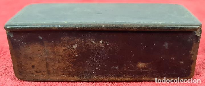 Cajas y cajitas met&aacute;licas: CAJITA JOYERO. MADERA CON MARQUETERIA EN METAL. SIGLO XIX-XX.