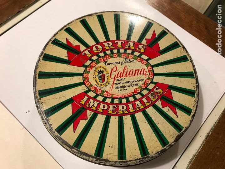 Blechdosen und Kisten: Alicante caja tortas imperiales Jiojona dulces y turrones Hijos de A. Galiana 20 x 6 cms