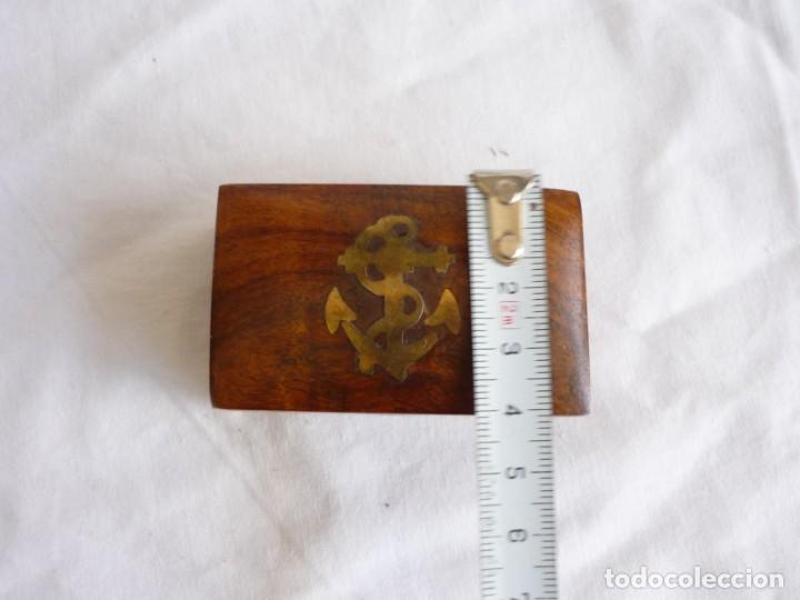 Cajas y cajitas met&aacute;licas: Cajita de madera con ancla de bronce - Foto 10