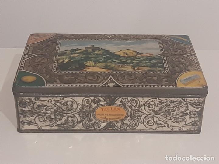 Cajas y cajitas met&aacute;licas: CAJA TEULAS VIUDA DE JOAQU&Iacute;N TRIAS METAL. SANTA COLOMA DE FARN&Eacute;S. 8X17X26 CM