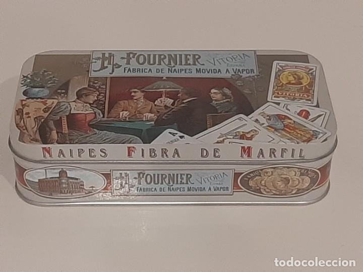 Cajas y cajitas met&aacute;licas: CAJA METAL H. FOURNIER VAC&Iacute;A. F&Aacute;BRICA DE NAIPES. VITORIA. 5X11X19 CM