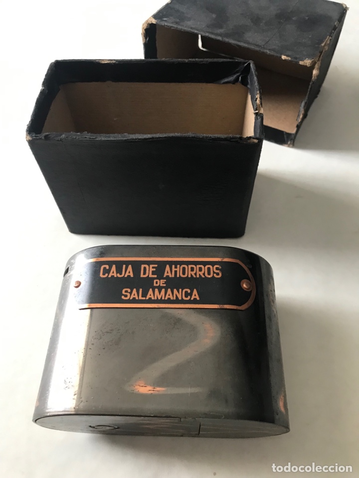 Cajas y cajitas met&aacute;licas: Antigua hucha banco Caja de Ahorros Salamanca