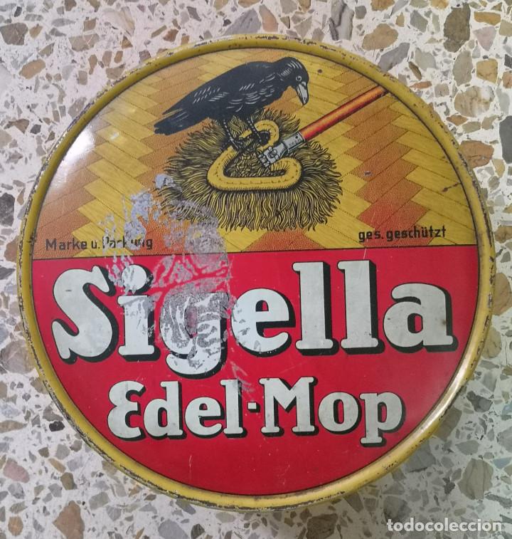 Caixas e caixinhas met&aacute;licas: CAJA METALICA ALEMANA - SIGELLA EDEL MOP - Cera para pulir el suelo ( a&ntilde;os 1920 / 1930 )