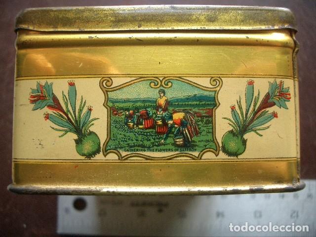 Cajas y cajitas met&aacute;licas: Caja de azafr&aacute;n antigua - Foto 3