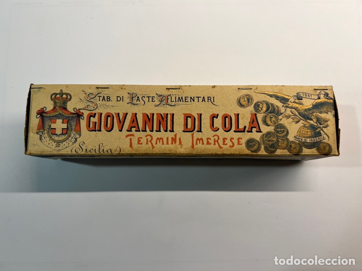 Boxes and metal boxes: SICILIA. Pasta Giovanni di Cola. Termino Imerese. Caja en carton troquelado.. (h.1920?)