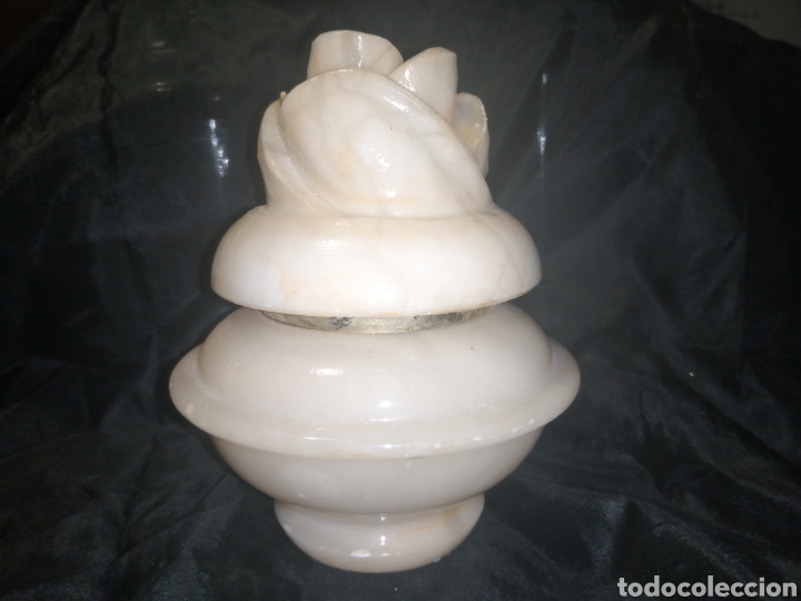 Cajas y cajitas met&aacute;licas: CAJITA JOYERO MARMOL ALABASTRO. 14 CM ALTURA 11 CM DI&Aacute;METRO