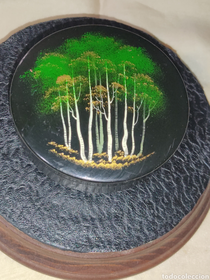 Cajas y cajitas met&aacute;licas: Caja met&aacute;lica redonda pintada a mano,vintage.