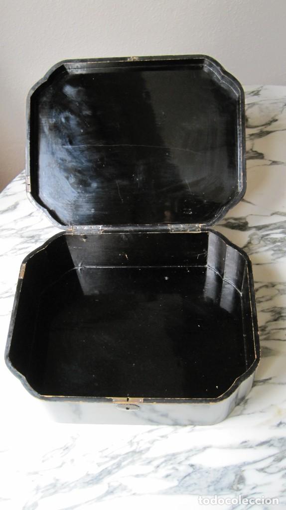 Cajas y cajitas met&aacute;licas: CAJA DE MADERA LACADA - FINALES S.XIX - Foto 11