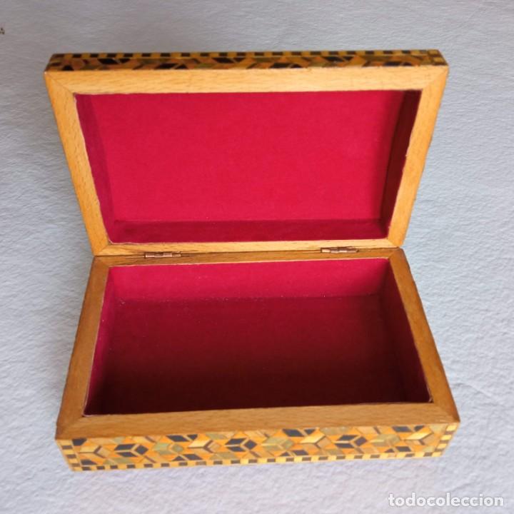 Cajas y cajitas met&aacute;licas: caja de madera, marqueter&iacute;a geom&eacute;trica. - Foto 5