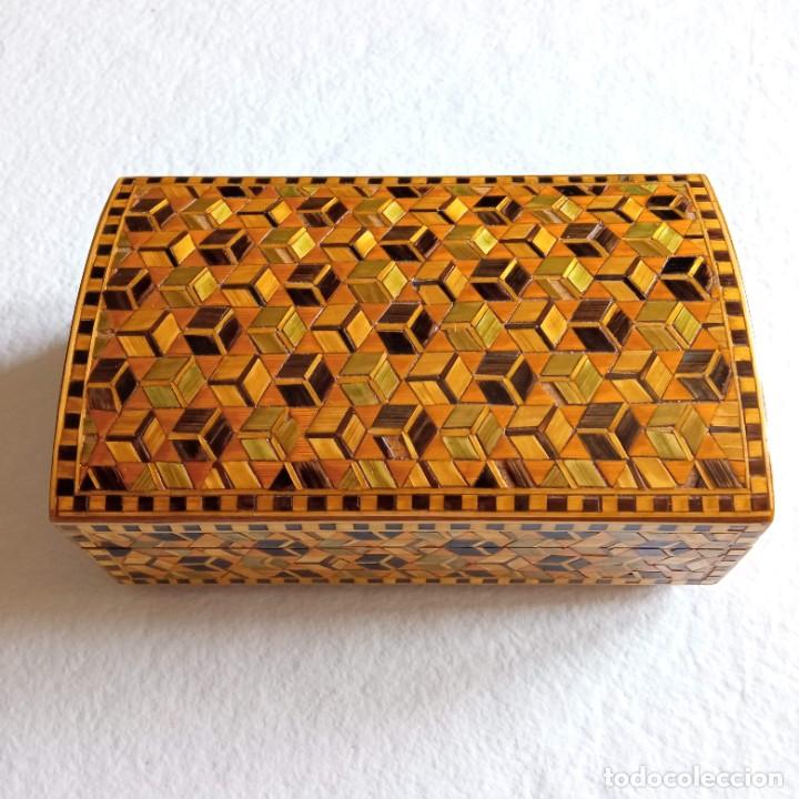 Cajas y cajitas met&aacute;licas: caja de madera, marqueter&iacute;a geom&eacute;trica. - Foto 10
