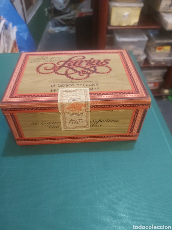 Blechdosen und Kisten: La Coru&ntilde;a caja vac&iacute;a Far&iacute;as 50 cigarros superiores tabaco