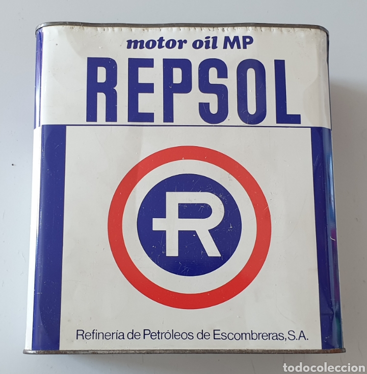 Bo&icirc;tes et petites bo&icirc;tes m&eacute;talliques: ANTIGUA LATA ACEITE REPSOL 5 LITROS PARA COCHES A&Ntilde;O 1974 VINTAGE DIFICIL ESCASA