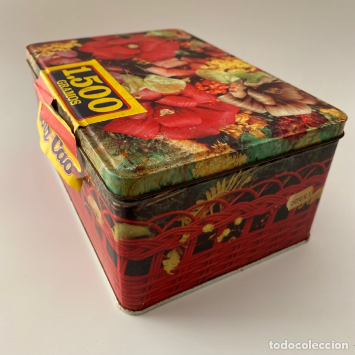 Cajas y cajitas met&aacute;licas: Caja met&aacute;lica litografiada de Cola Cao Munich 1972 Colacao