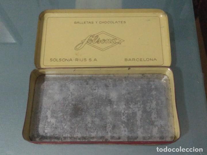Cajas y cajitas met&aacute;licas: CAJA LATA SOLSONA (GALLETAS Y CHOCOLATES). - Foto 3