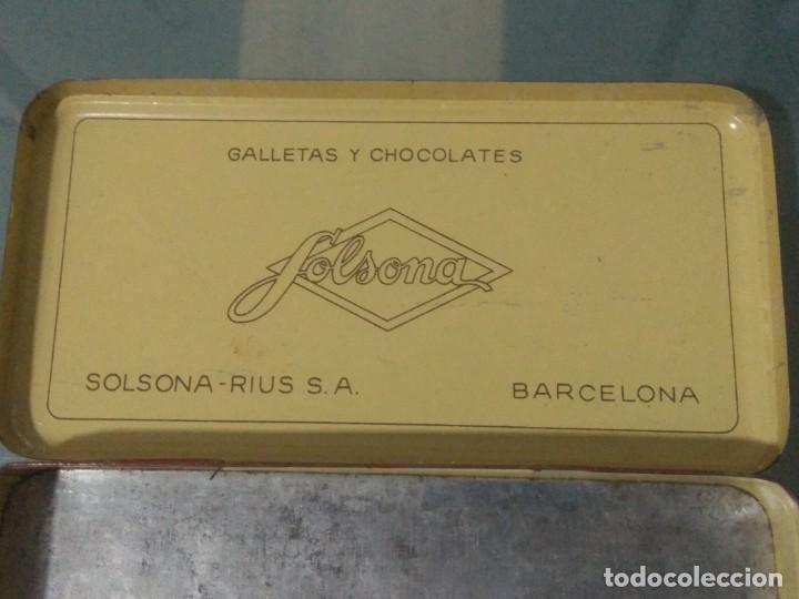 Cajas y cajitas met&aacute;licas: CAJA LATA SOLSONA (GALLETAS Y CHOCOLATES). - Foto 4