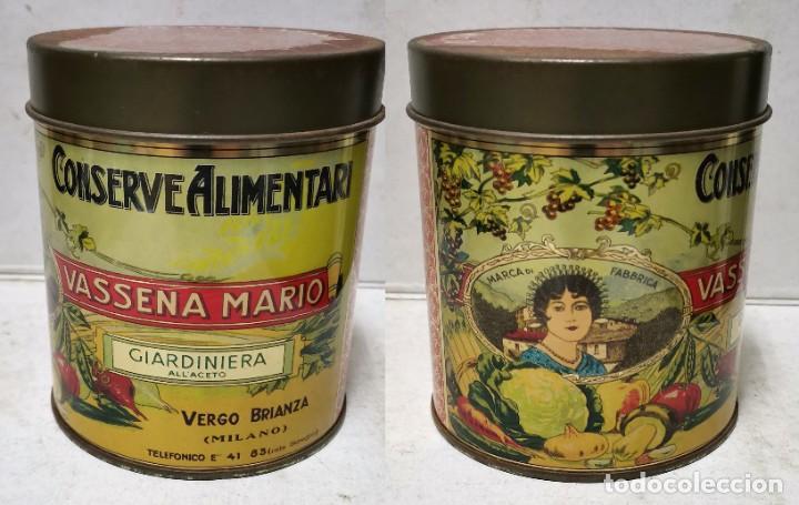Boxes and metal boxes: CAJA METALICA CONSERVE ALIMENTARI VASSENA MARIO GIARDINIERA AL ACETO (CAJA VACIA)- CAJAMETALICA-1548