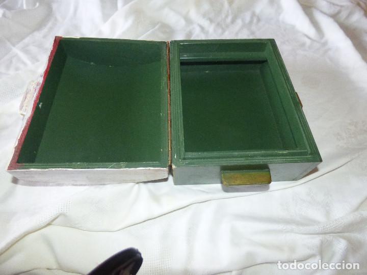 Cajas y cajitas met&aacute;licas: Cofre joyero,madera ,decorado a mano. - Foto 11