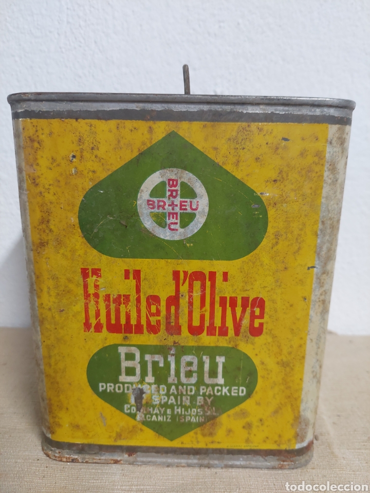 Cajas y cajitas met&aacute;licas: Antigua lata aceite de oliva Brieu Alca&ntilde;iz