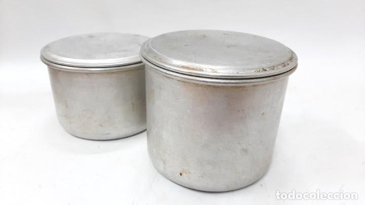 Cajas y cajitas met&aacute;licas: Dos cajas Vintage redondas de aluminio con tapa